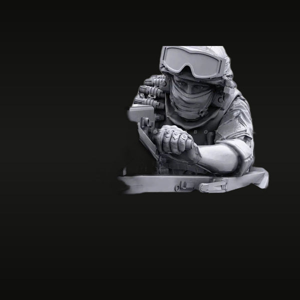 Modern US Tactical Operator with M4 Carbine 1/35 Resin Bust Kit