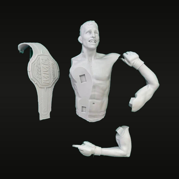 MMA Fighter Champion with Wrapped Hands 1/10 Scale Resin Bust Kit