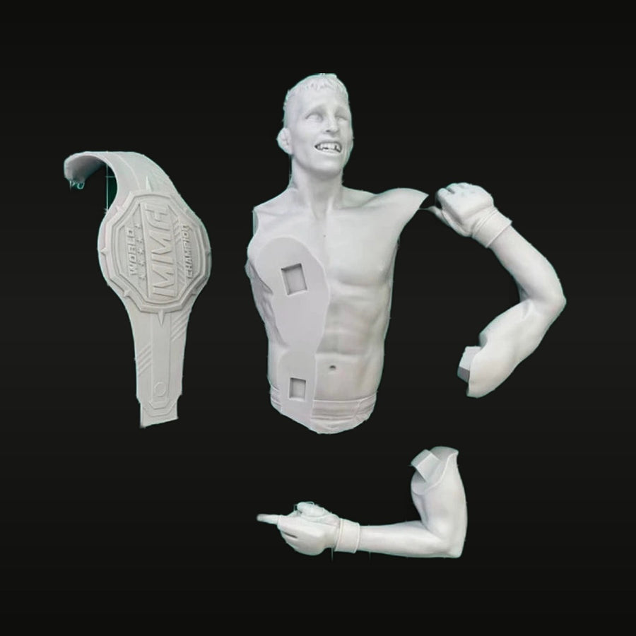MMA Fighter Champion with Wrapped Hands 1/10 Scale Resin Bust Kit - unpainted resin model kit