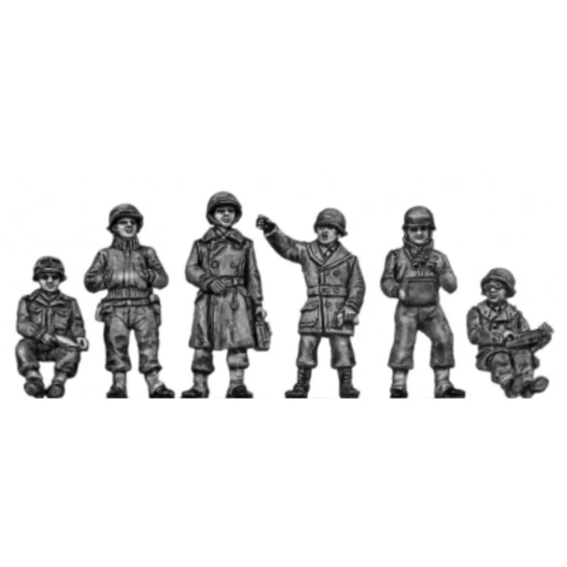 1/72 Scale Diecast Resin Figure Model Kit WWII American Senior Command 6 Figures Unpainted