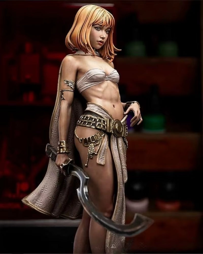 Fantasy Female Figure with Cape and Armor 1/24 Resin Model Kit - resin model view 3