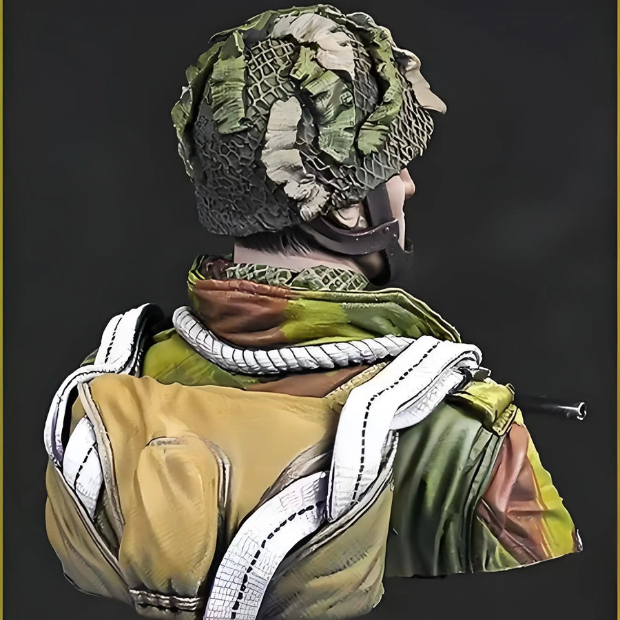 1/10 Resin Character Bust, World War II British Paratrooper GK Figurine, White Model, Military Theme, Unpainted and Colored