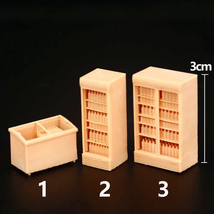C013 Cola Freezer 1/64 1/87 Old-Fashioned Refrigerator Miniature Figure Model Props Creative Photography Display Collection