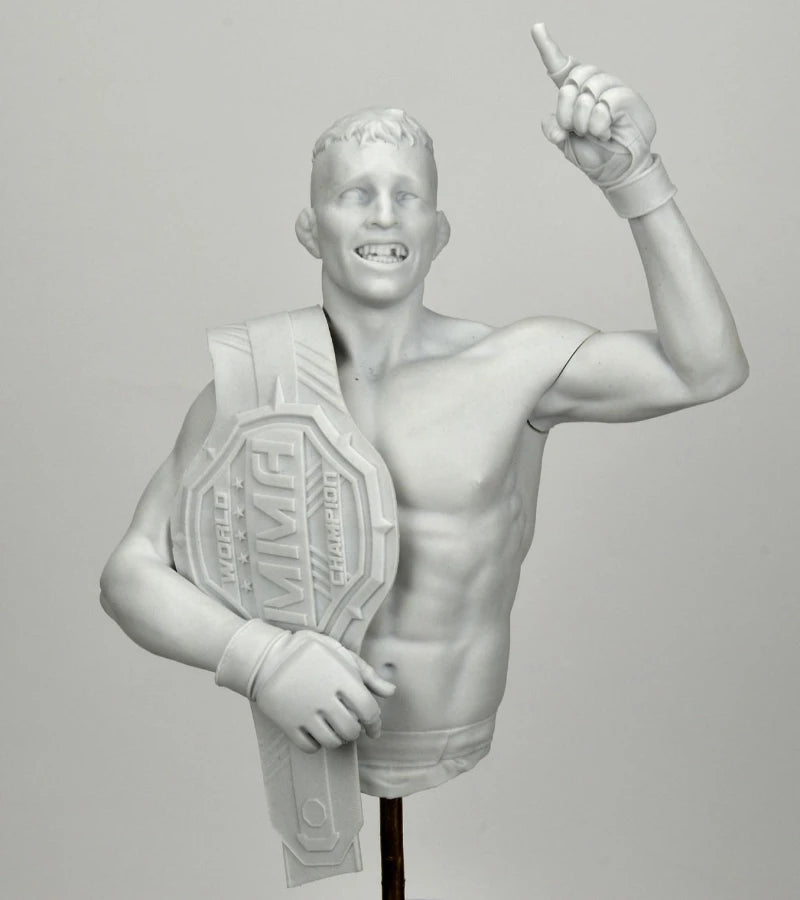 MMA Fighter Champion with Wrapped Hands 1/10 Scale Resin Bust Kit - resin model view 5