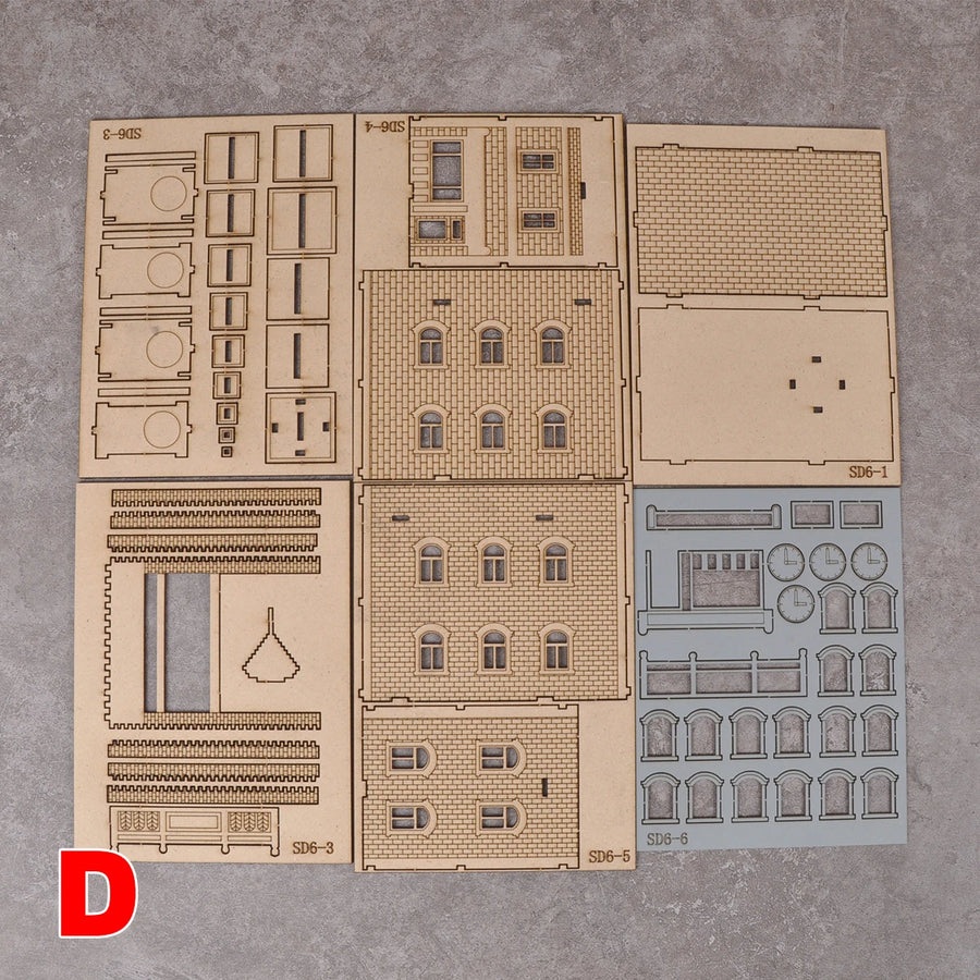 Assembly Architectural Model Sand Table Bell Tower Clock Tower Belfry Europe Building House Shop Diorama Scale Model Kit 1/72