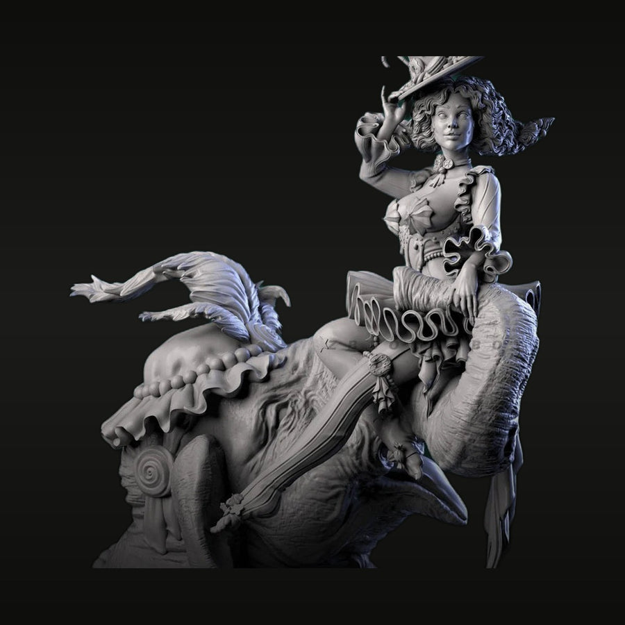Steampunk Circus Elephant Performer 75-115mm Resin Figure Kit - unpainted resin model kit
