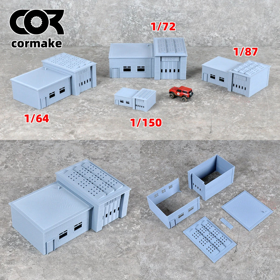 Assembly Architectural Sand Table Fire Station Office Building Railway Railroad Diorama Scale Model Kit 1/64/72/87/150
