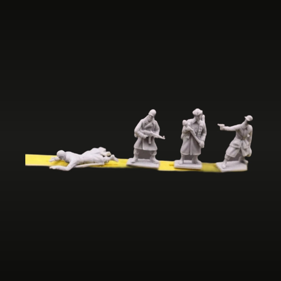 WWII German Infantry 5-Figure Set 1/72 Resin Kit - unpainted resin model kit