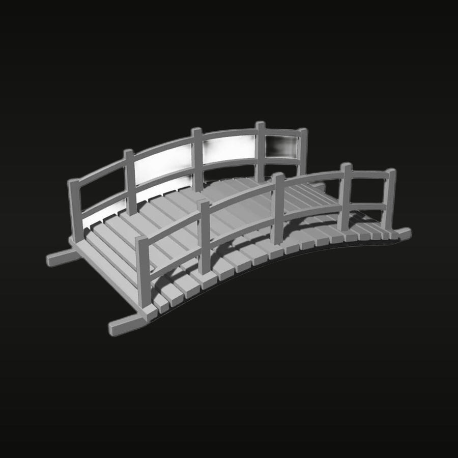 Yao's Studio LYT175 Arched Park Bridge 1/87 HO Scale Resin Terrain Kit - unpainted resin model kit
