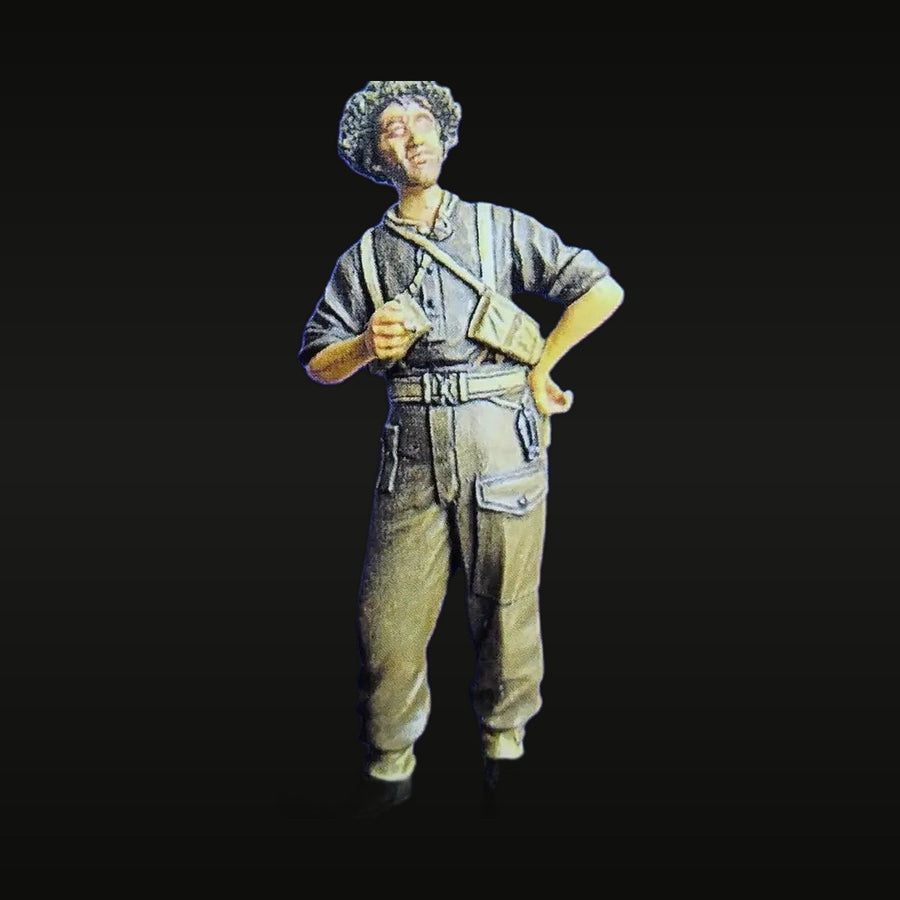 WWII British Soldier Smoking with Rifle 1/35 Resin Figure Kit - unpainted resin model kit