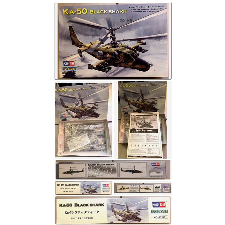 Hobbyboss 87217 1/72 Scale Russian Ka50 Ka-50 Black Shark Attack Helicopter Fighter Gift Plastic Assembly Model Building Kit