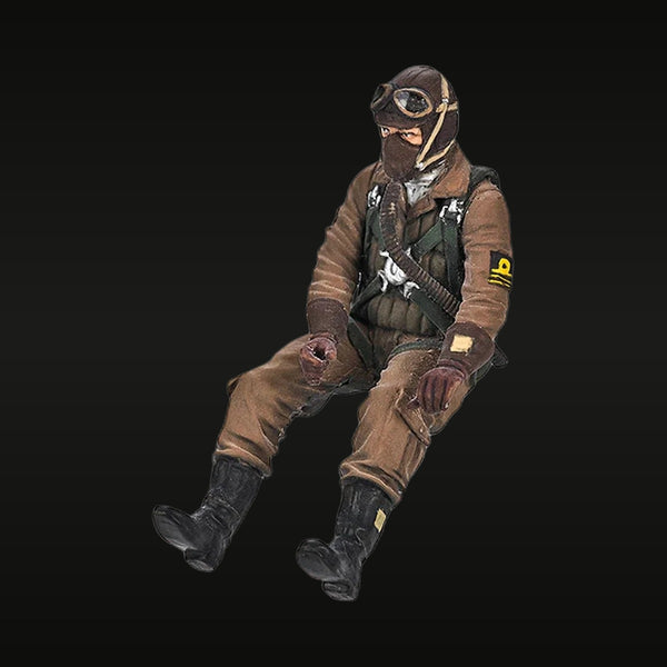 WWII Military Pilot Seated with Flight Goggles and Mae West 1/32 Resin Figure Kit