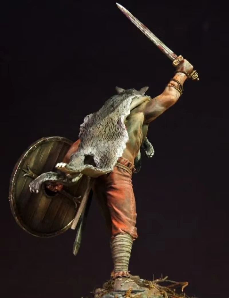 Fantasy Orc Warrior with Axe and Shield 1/24 Resin Bust - resin model view 2
