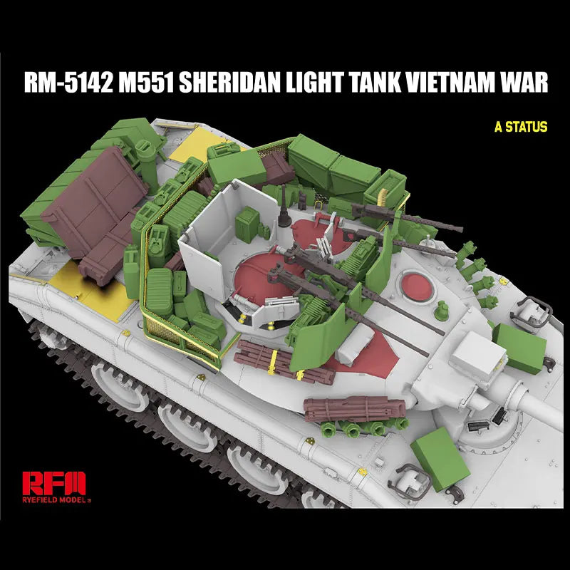 1/35 Ryefield Model Building Kits Rm-5142 M551 Light Tank Sheridan Vietnam War