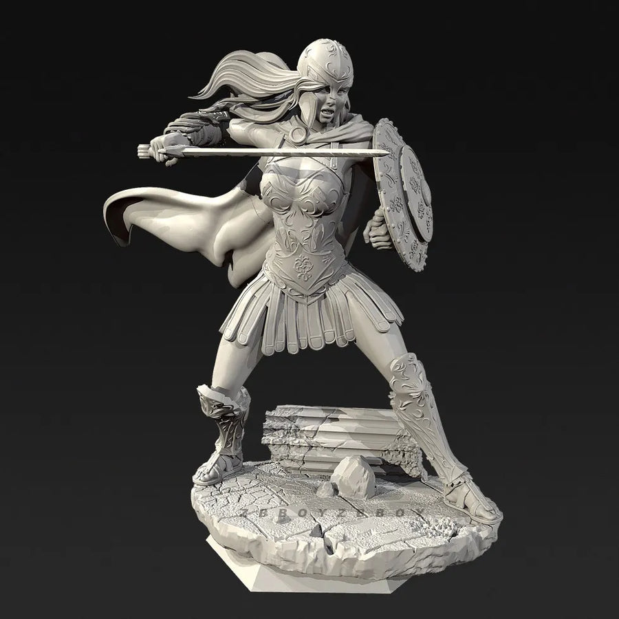 Ancient Greek Hoplite Warrior Corinthian Helmet 75mm Resin Bust Kit - resin model view 3
