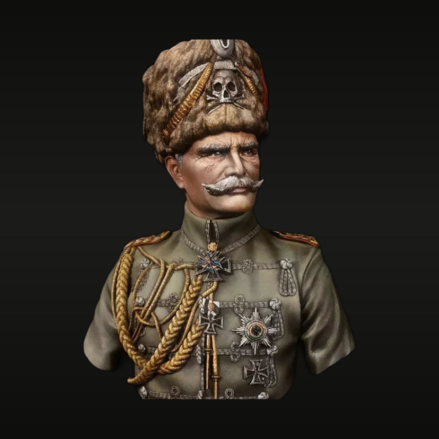 WWI Austro-Hungarian Officer Busby Helmet 75mm Resin Bust - unpainted resin model kit