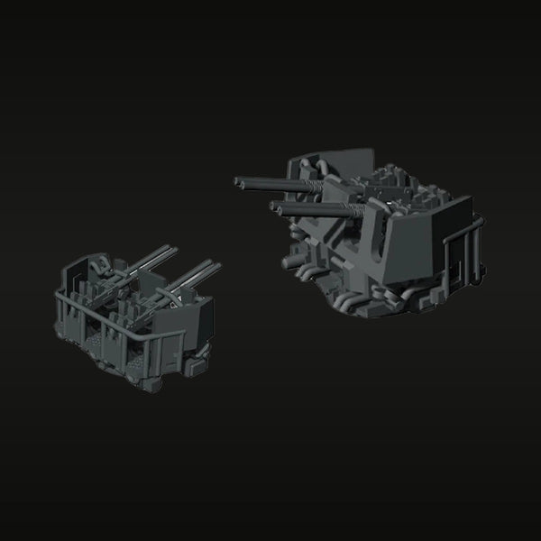 WWII Bofors Twin & Quad 40mm AA Gun Mounts 1/700 Resin Ship Kit
