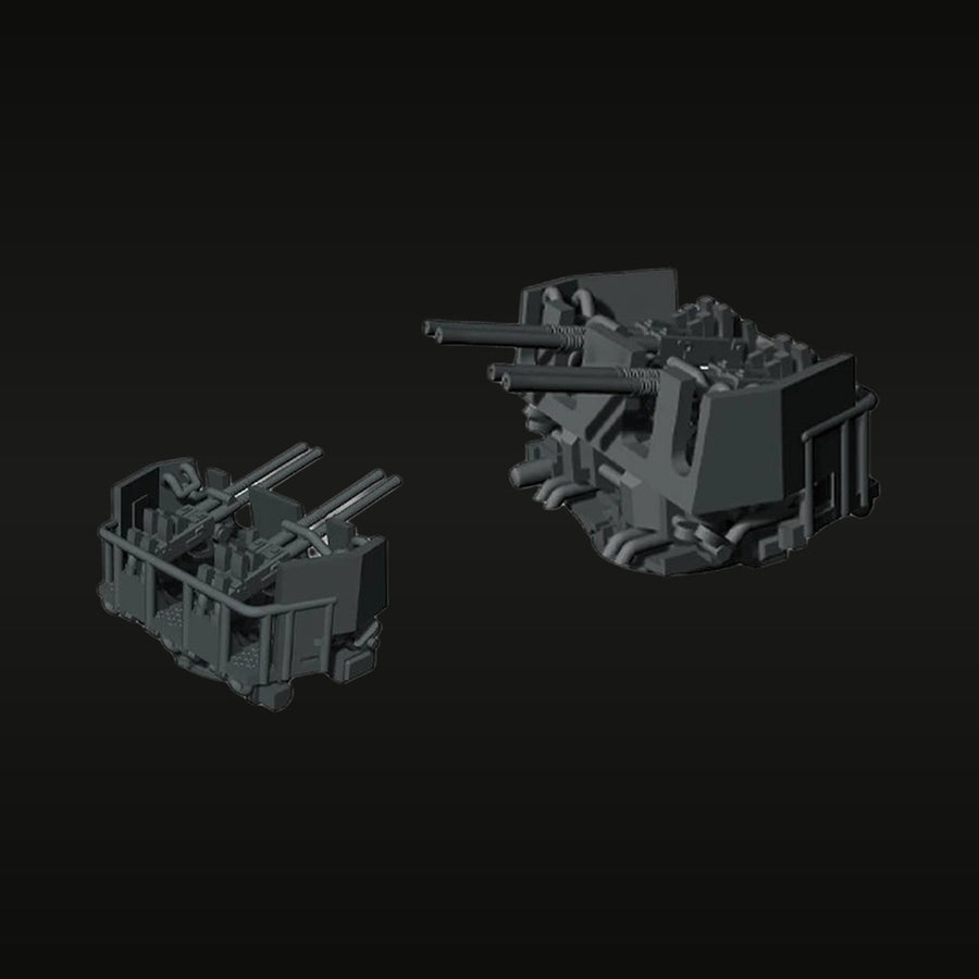 WWII Bofors Twin & Quad 40mm AA Gun Mounts 1/700 Resin Ship Kit - unpainted resin model kit