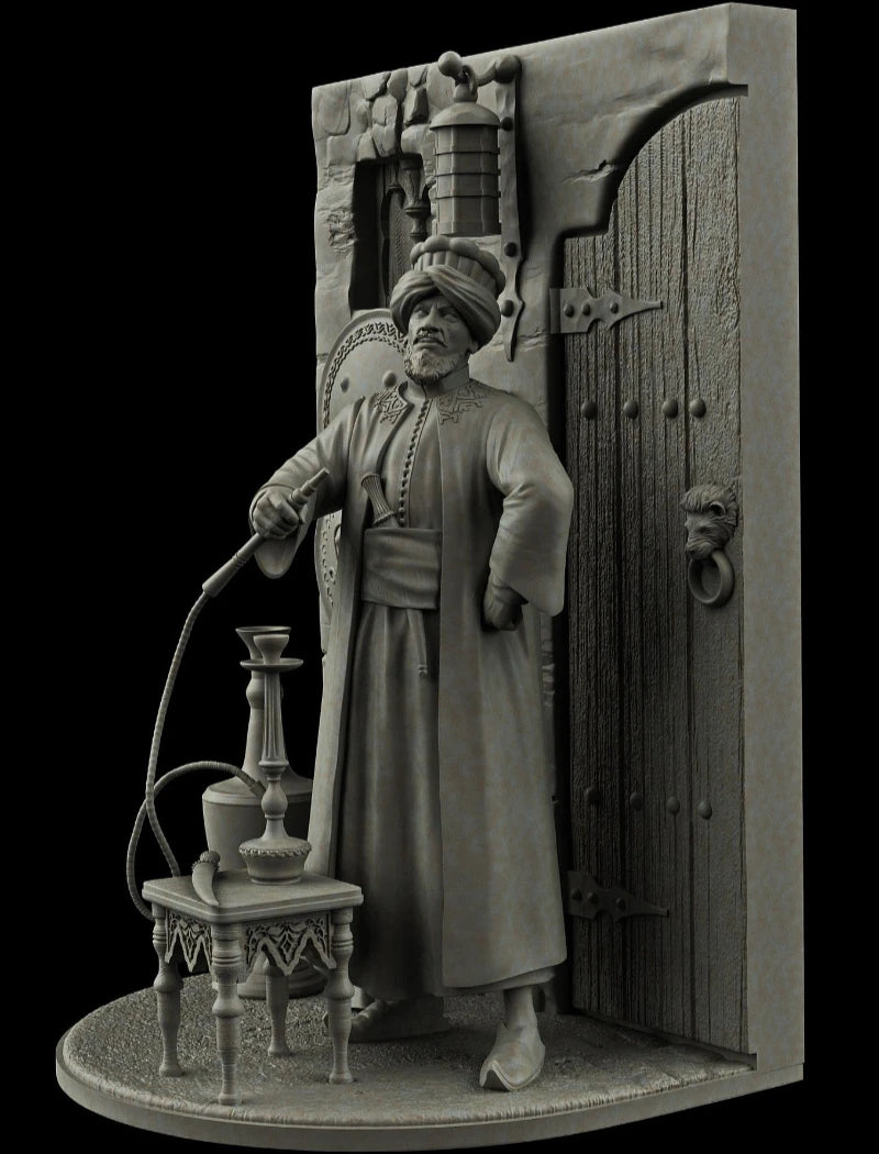 1/24 Scale 75Mm Die-Cast Resin Figure Model Kit Ancient Eastern Merchant Hobby Miniature Toys Unassembled Unpainted Diorama
