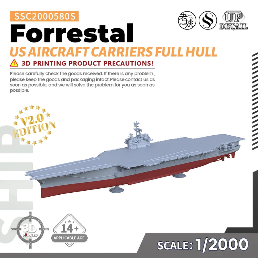 MRY-SFW SSC580 1/2000 1/3000 Military Model Kit USN Forrestal Aircraft Carriers Full Hull