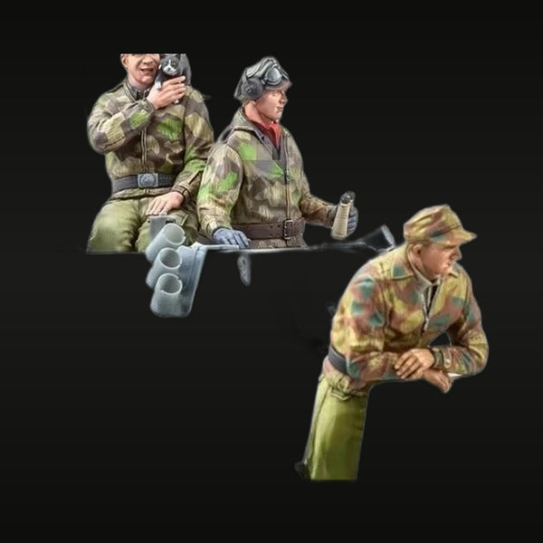 WWII German Tank Crew 3-Figure Set 1/16 Scale Resin Kit