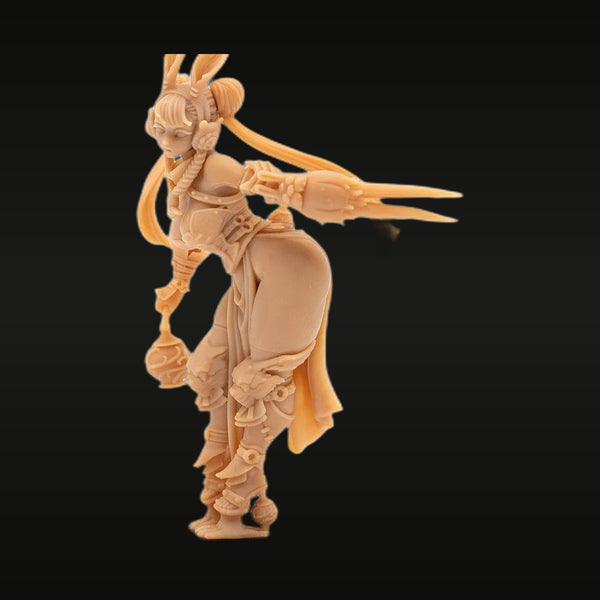 Fantasy Female Rabbit Warrior with Dual Blades 38mm Resin Figure Kit
