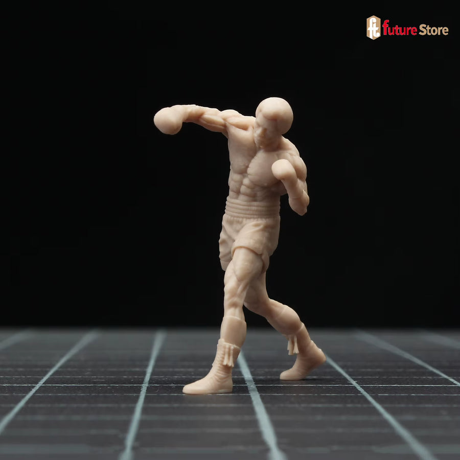 1/64 1/43 Male Boxing Competition Scene Miniatures Figures Diorama Model Mini Dolls Micro Photograph Props Display for Cars Toys