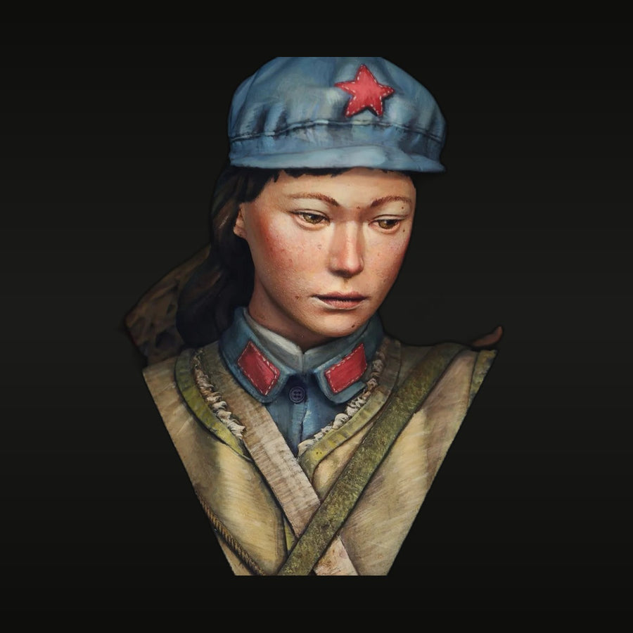 Chinese Red Army Female Soldier 1928-1937 1/10 Resin Bust - unpainted resin model kit