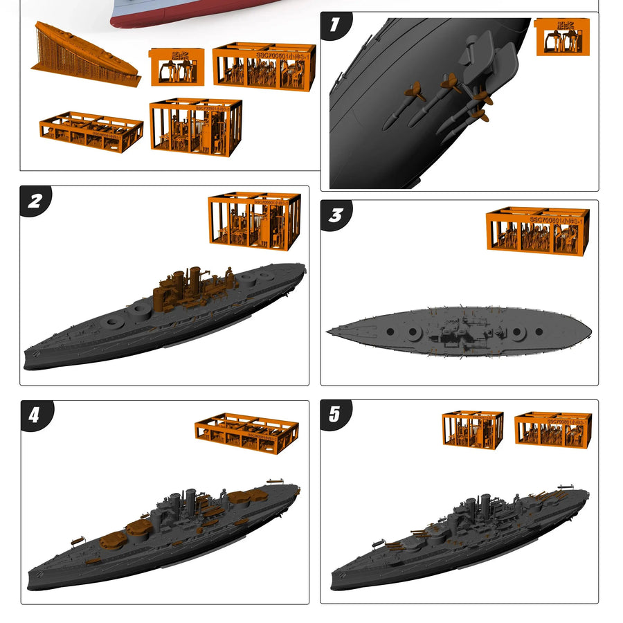 MRY-SFW SSC501-A 1/144 1/200 Military Model Kit SMS Viribus Unitis Battleshipminiature Static Model