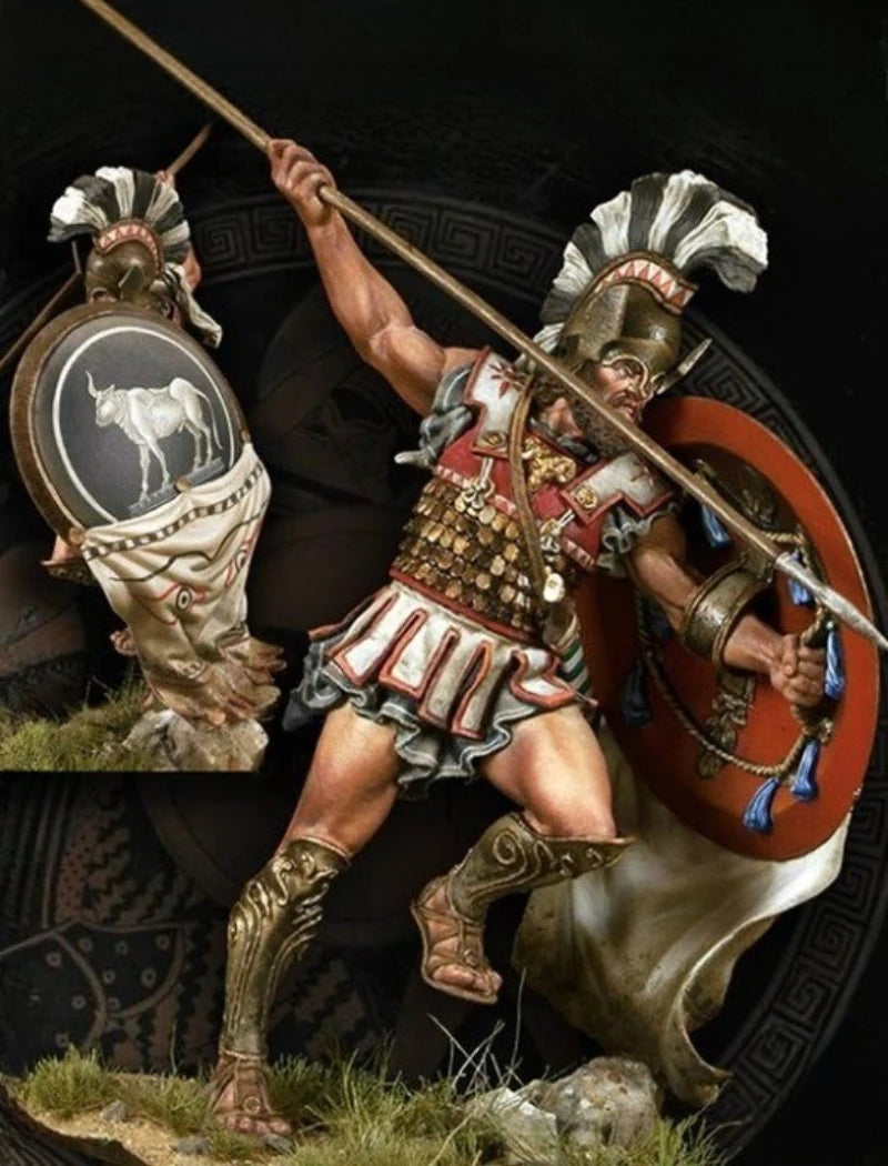 1/24 Scale 75Mm Diecast Resin Figure Model Kit Ancient Athenian Hoplites Hobby Miniature Toys Unassembled Unpainted DIY Diorama