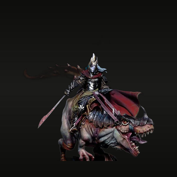 Dark Cavalry Commander on Horned Beast 54mm Resin Figure Kit