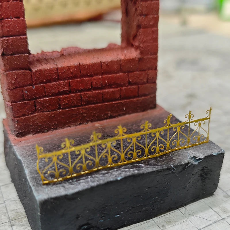 Photo Eatch PE Assembly Architectural Model Sand Table Grille Wall Parapet Iron Fence Building Diorama Scale Model Kit 1/35