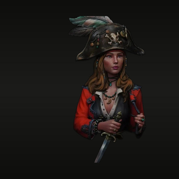 Female Pirate Captain with Cutlass 1/10 Resin Bust