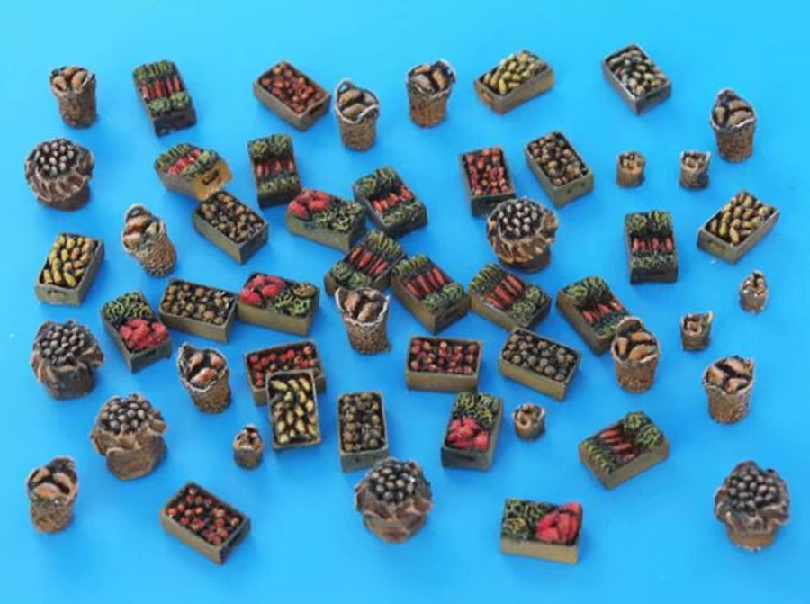 1/72 Scale Food Supplies & Market Stalls Resin Model Kit Accessories - unpainted resin model kit