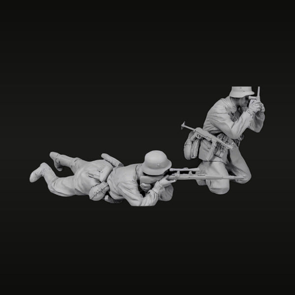 WWII German Panzergrenadier Squad Leader with Sniper 1/35 Resin Figure Set