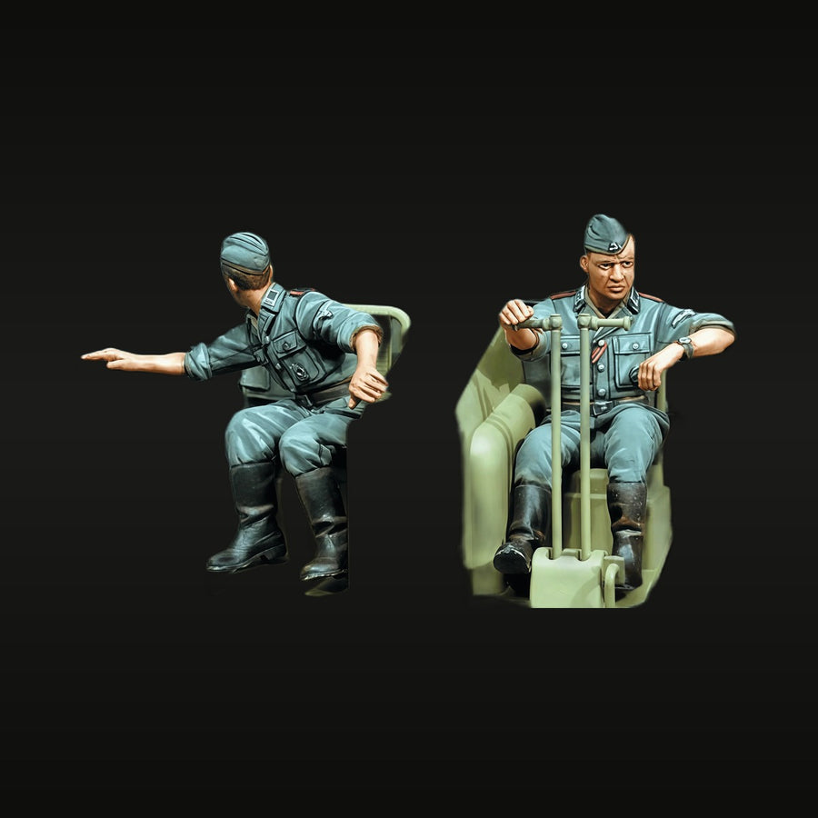 WWII German Motorcycle Sidecar Crew 1/35 Resin Diorama Set - unpainted resin model kit