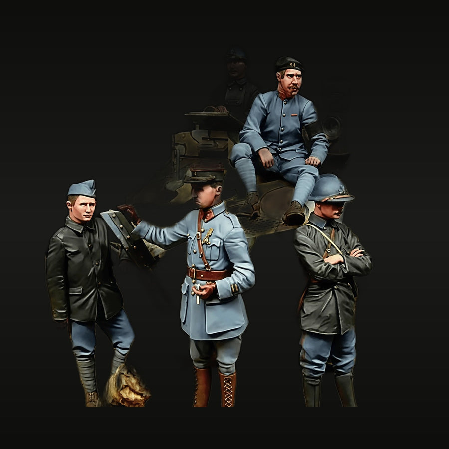 WWI German Imperial Officers & NCOs Dress Uniform 5-Figure Set 1/35 Resin Kit - unpainted resin model kit