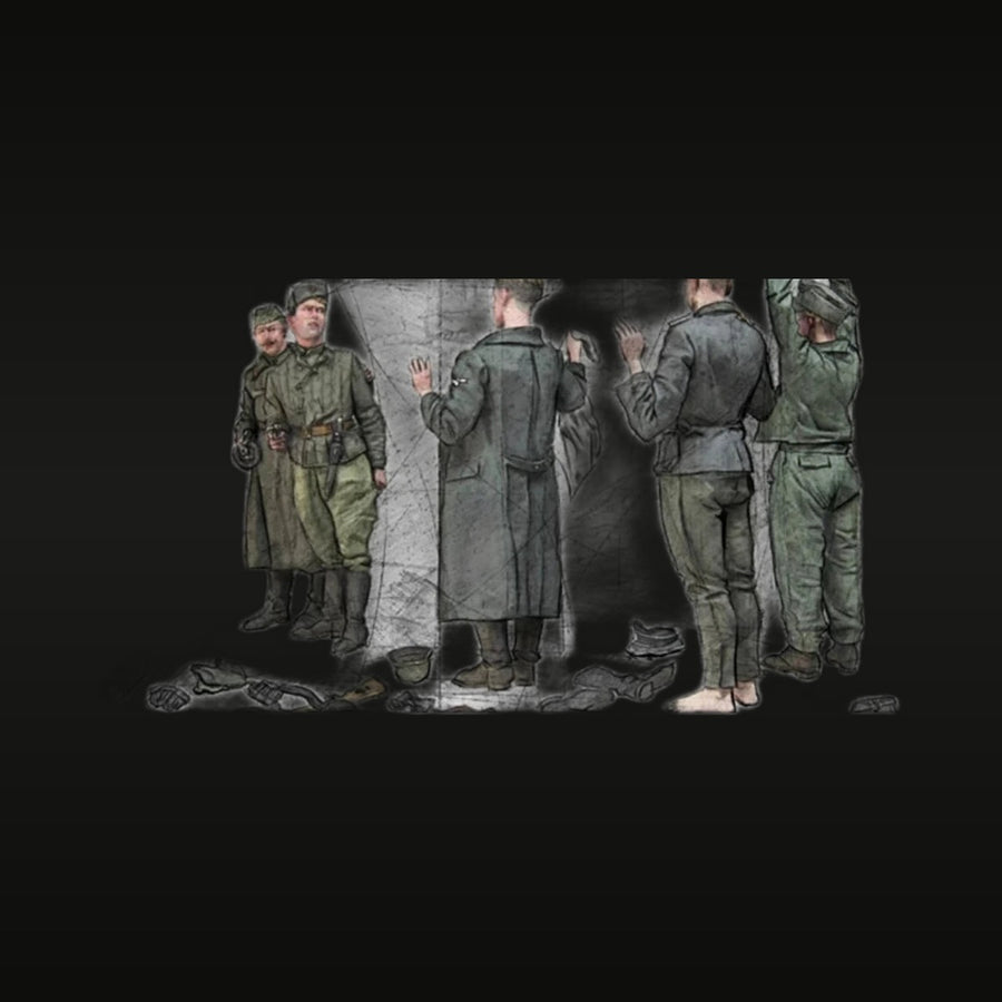 WWII Soviet Infantry Squad Resin Miniature Figure Kit 28mm - unpainted resin model kit