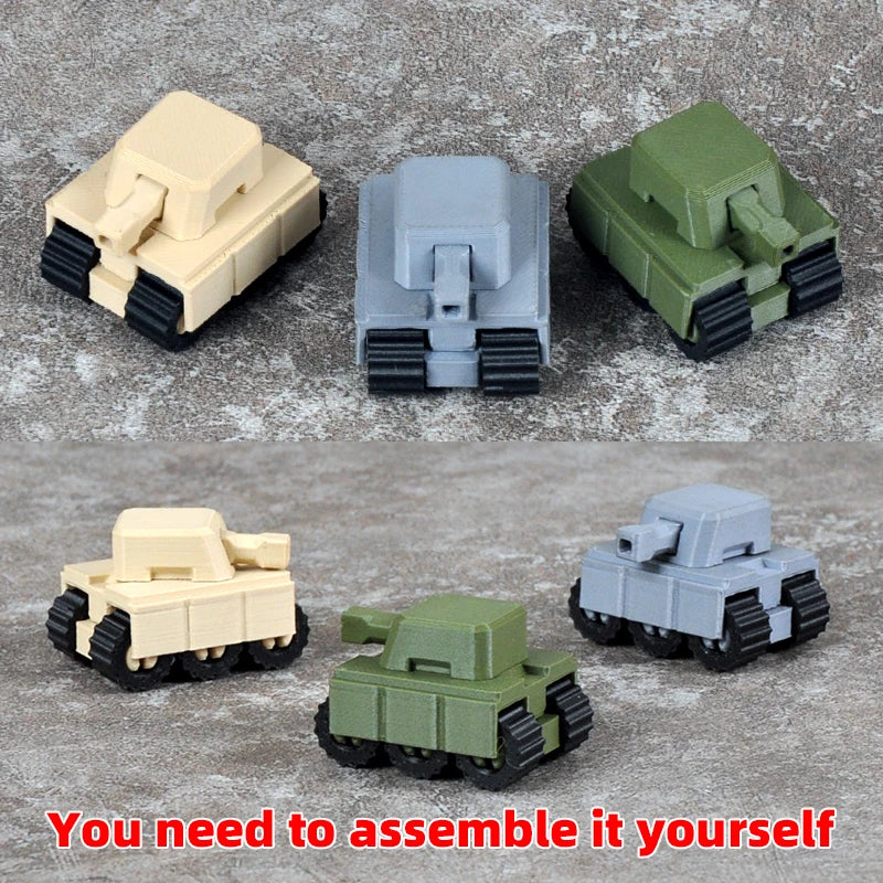 Assembly Scale Set Static Plastic Military Armored Vehicles Tank 3Pcs