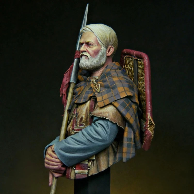 1/12 Scale Die-Cast Resin Bust Model Kit Ancient Germanic Warrior Statue Unassembled and Unpainted