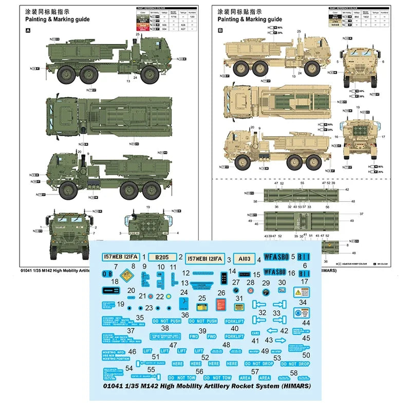 1/35 Trumpeter Assembly Model 01041 M142 High Mobility Artillery Rocket System (HIMARS) Plastic Scale Model Kit