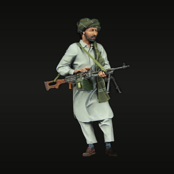 Afghan Mujahideen Fighter with RPK and PKM 1/35 Resin Figure Kit