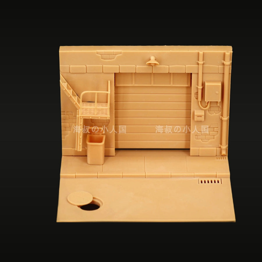 Modern Garage Interior Diorama Base 1/64 Resin Kit - unpainted resin model kit