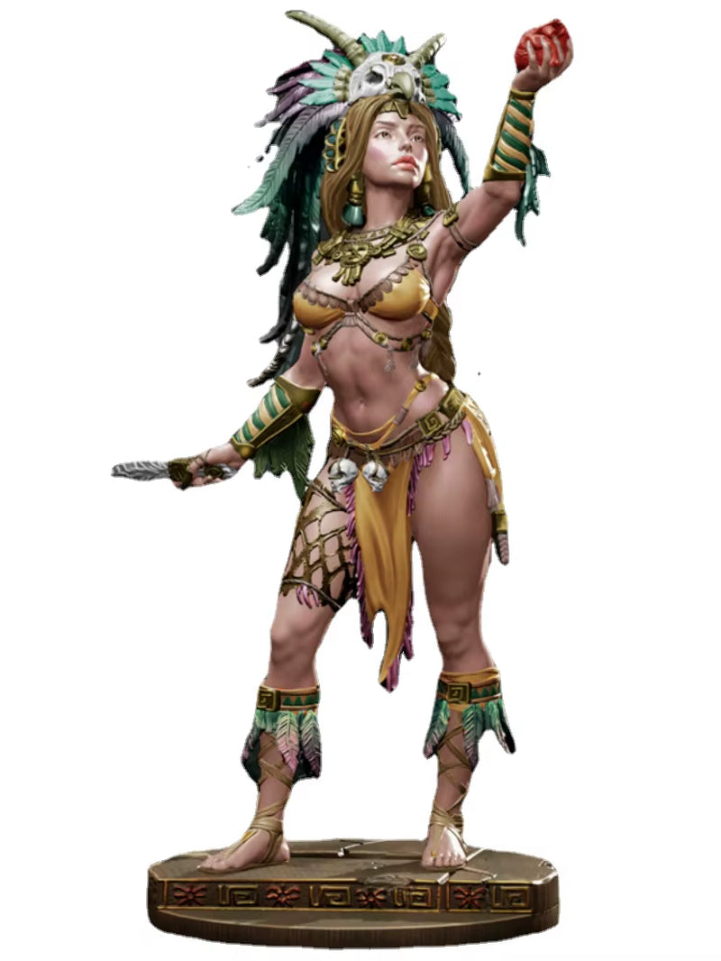 1/24 Resin Figure Model Kit Fantastic Historical Figure Aztec Priestess GK Unassembled Unpainted Figurines Toys
