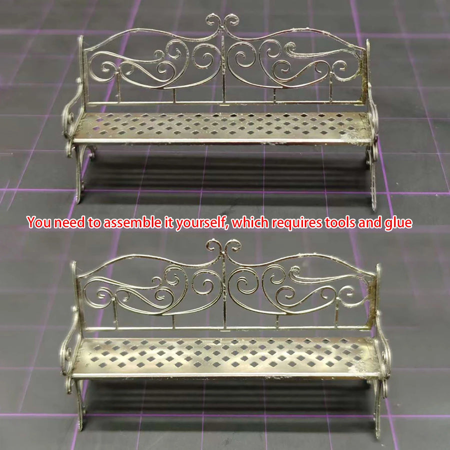 1/35 Photo Eatch PE Sand Table Diorama Scale Model Kit Metal Stainless Steel Park Chair Bench Stool Bar Chair Outdoor Chair