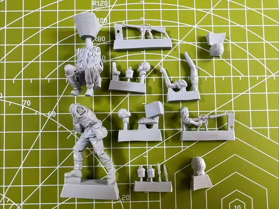 Vietnam War US Marines Combat Set 2 Figures 1/35 Resin Kit - resin model view 3