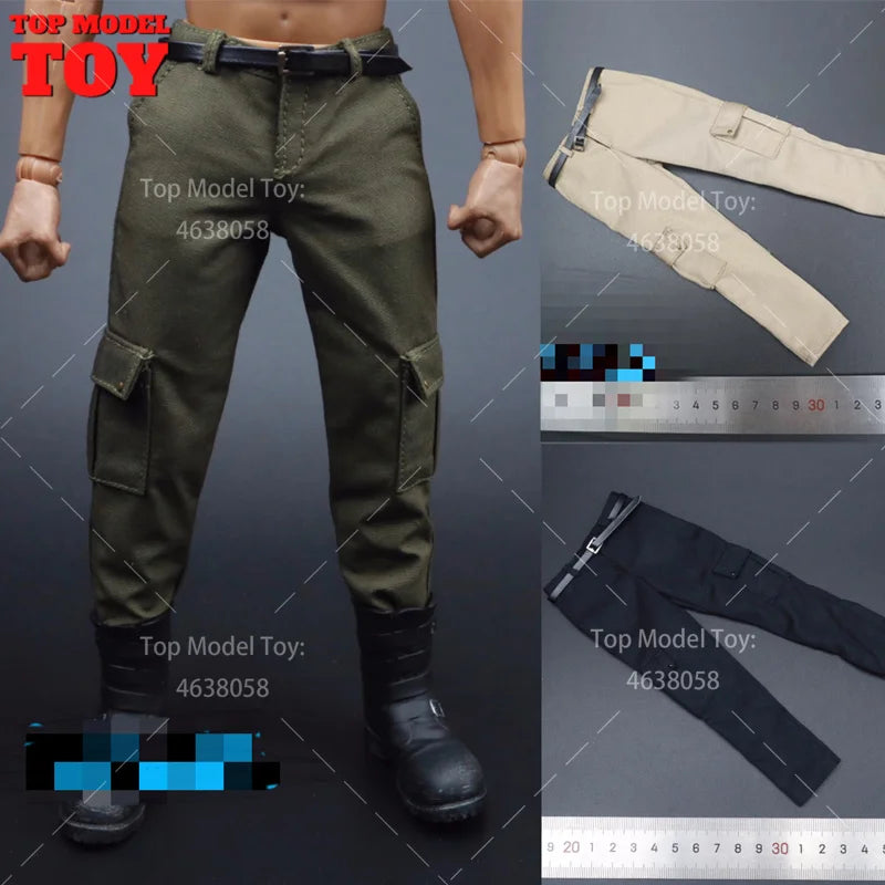 1/6 Scale Male Combat Pants Casual Trousers Straight Tube Clothes Accessory Model Fit 12'' Soldier Action Figure Body Dolls
