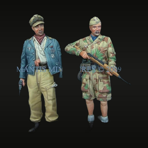 WWII German Luftwaffe Officer & Fallschirmjäger Italy 1944 1/35 Resin Figure Set