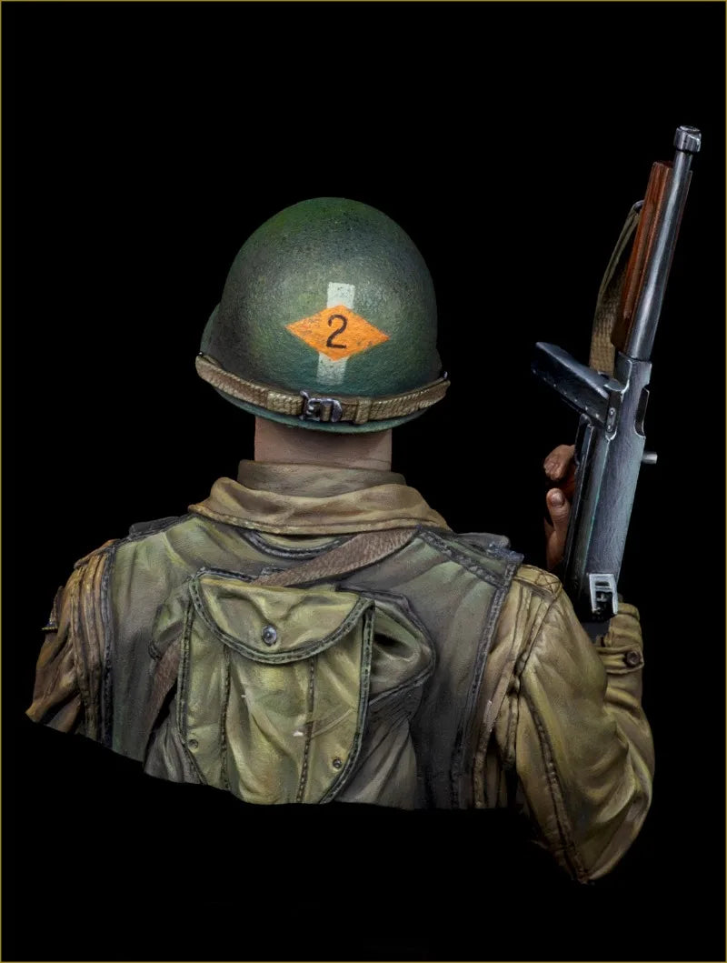 1/10 Scale Resin Bust Assembled Model Kit US 2Nd Ranger Battalion Soldier Normandy Military Miniature Unassembled and Unpainted