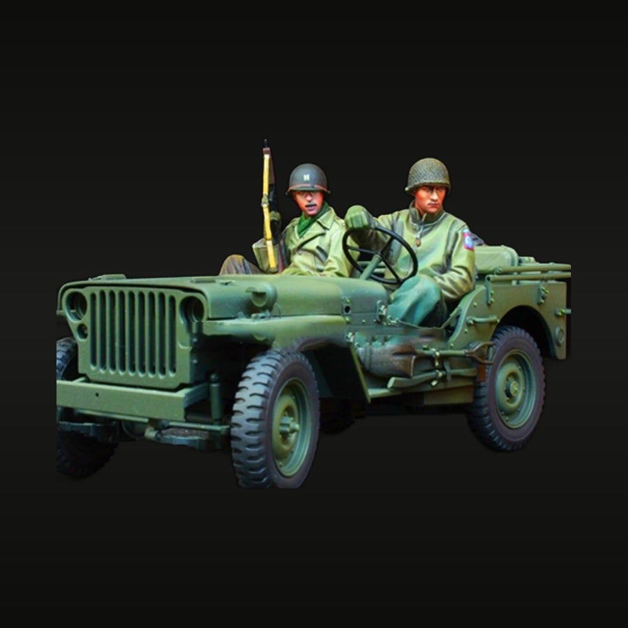 WWII US Willys Jeep with Soldiers 1/35 Resin Vehicle Kit - unpainted resin model kit